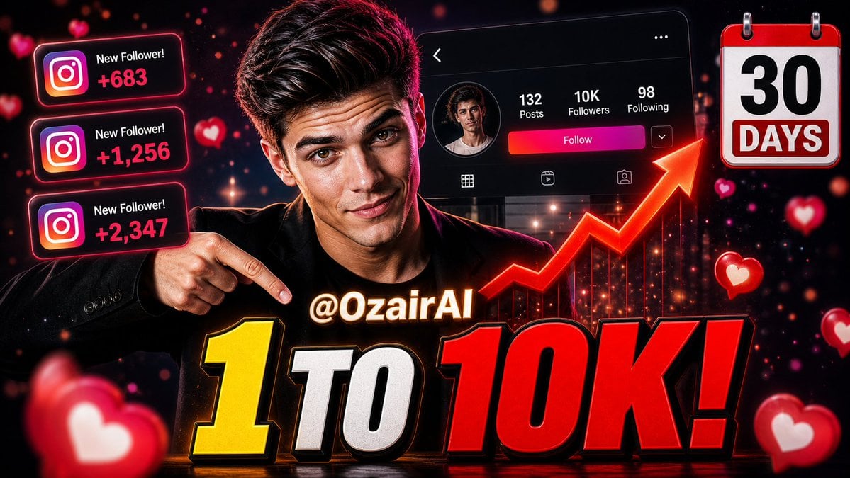 YouTube Thumbnail Social Media Growth · Ozair AI